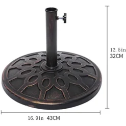 BASE ROTONDA PER OMBRELLONE DA ESTERNO GIARDINO PALO CENTRALE Ø43XH32CM NERO 016594