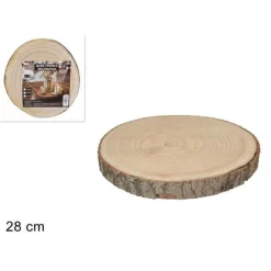 BASE TRONCO LEGNO NATURALE DECORATIVA DISCO PER ORNAMENTO DIAMETRO 28 CM ROTONDO