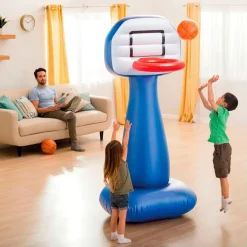 BASKET GONFIABILE PALLA CANESTRO PER BAMBINI CON 2 PALLONI ALTO 208 CM
