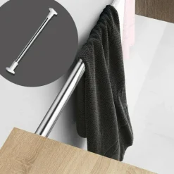 BASTONE ASTA TENDA DOCCIA BARRA TELESCOPICA DA 140 A 250 CM IN ACCIAIO 59799