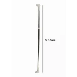 BASTONE ASTA TENDA DOCCIA BARRA TELESCOPICO 70-120CM ALLUMINIO PIEDINI BIANCHI 59796