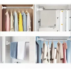 BASTONE SILVER ESTENSIBILE ASTA APPENDIABITI TENDE REGOLABILE DA 70-120 CM 59408