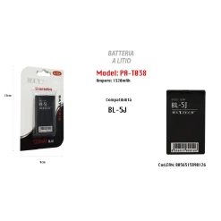BATTERIA A LITIO RICAMBIO 1320MAH COMPATIBILE CON BL-5J SMARTPHONE MAXTECH PA-T038