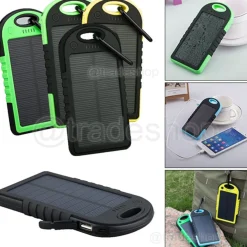 BATTERIA ESTERNA SOLARE IMPERMEABILE CARICABATTERIA POWER BANK 8000MAH SOLAR APS