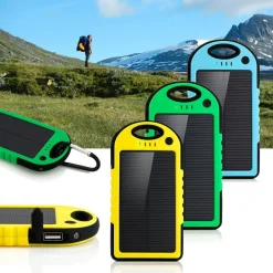 BATTERIA ESTERNA SOLARE IMPERMEABILE CARICABATTERIA POWER BANK 8000MAH SOLAR APS