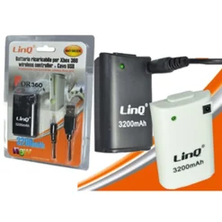 BATTERIA RICARICABILE PER CONTROLLER XBOX 360 DA 3200 MAH LINQ BAT-360DC