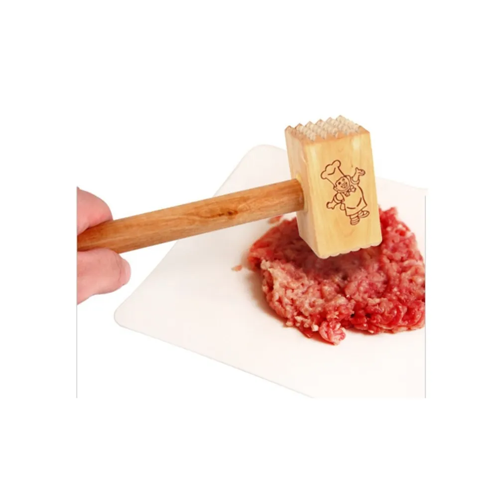 BATTICARNE IN LEGNO MARTELLO BATTI CARNE PER SNELLIRE NERVI UTENSILE CUCINA CASA