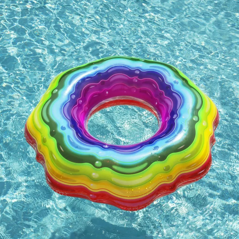 BESTWAY SALVAGENTE CIAMBELLA GONFIABILE RAINBOW ARCOBALENO PISCINA NUOTO MARE