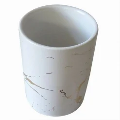 BICCHIERE PORTA SPAZZOLINI EFFETTO MARMO MODERNO ACCESSORI ARREDO DA BAGNO 59886