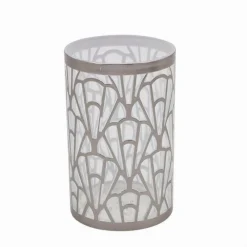 BICCHIERE PORTA SPAZZOLINI ACCESSORIO BAGNO ARGENTO CONTEMPORANEO ARREDO 59101