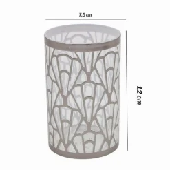 BICCHIERE PORTA SPAZZOLINI ACCESSORIO BAGNO ARGENTO CONTEMPORANEO ARREDO 59101