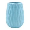 BICCHIERE PORTA SPAZZOLINI COLORE AZZURRO LAVORATO ACCESSORI ARREDO BAGNO 79943