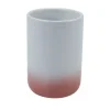 BICCHIERE PORTA SPAZZOLINI DENTIFRICIO BIANCO ROSA ARREDO BAGNO ACCESSORI 59907