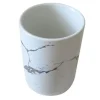 BICCHIERE PORTA SPAZZOLINI ACCESSORI EFFETTO MARMO MODERNO ARREDO DA BAGNO 59889