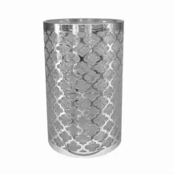 BICCHIERE PORTA SPAZZOLINI ACCESSORIO BAGNO ARGENTO STILE BAROCCO ARREDO 59107