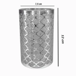 BICCHIERE PORTA SPAZZOLINI ACCESSORIO BAGNO ARGENTO STILE BAROCCO ARREDO 59107