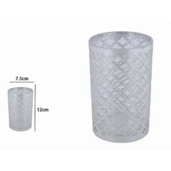 BICCHIERE PORTA SPAZZOLINI ACCESSORIO BAGNO ARGENTO STILE BAROCCO ARREDO 59107