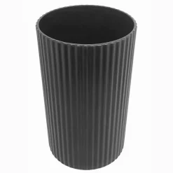 BICCHIERE PORTA SPAZZOLINI GRIGIO SCURO RIGATO ACCESSORI PER ARREDO BAGNO 79171