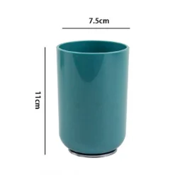 BICCHIERE PORTA SPAZZOLINI VERDE PETROLIO SILVER ACCESSORI ARREDO BAGNO 69475