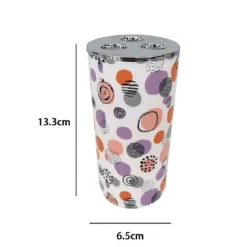 BICCHIERE PORTA SPAZZOLINI 3 FORI SFERE ASTRATTE ACCESSORIO ARREDO BAGNO 87083