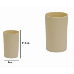 BICCHIERE PORTA SPAZZOLINI DA DENTI COLORE BEIGE ACCESSORIO ARREDO BAGNO 79791