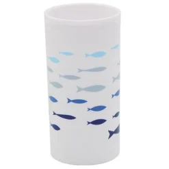 BICCHIERE PORTA SPAZZOLINO BIANCO IN PLASTICA ACCESSORIO BAGNO PESCIOLINI 69881