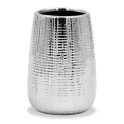 BICCHIERE PORTA SPAZZOLINI DA DENTI COLORE ARGENTO ACCESSORI ARREDO BAGNO 59923