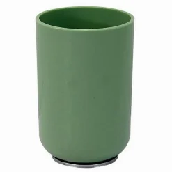 BICCHIERE PORTA SPAZZOLINI DENTIFRICIO VERDE SILVER ACCESSORI ARREDO BAGNO 79876