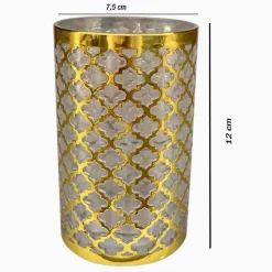 BICCHIERE PORTA SPAZZOLINI ACCESSORIO BAGNO ORO STILE BAROCCO ARREDO BAGNI 59104