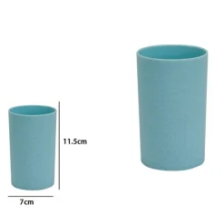 BICCHIERE PORTA SPAZZOLINI COLORE AZZURRO LAVORATO ACCESSORI ARREDO BAGNO 79795