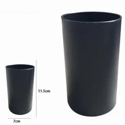 BICCHIERE PORTA SPAZZOLINI DENTIFRICIO COLORE NERO ACCESSORIO ARREDO BAGNO 79195