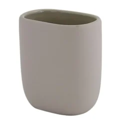 BICCHIERE PORTA SPAZZOLINI DENTIFRICIO PIATTO TORTORA ARREDO BAGNO ACCESSORIO 87814