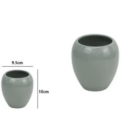 BICCHIERE PORTA SPAZZOLINI CERAMICA GRIGIO MODERNO ACCESSORIO ARREDO BAGNO 79253