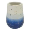 BICCHIERE PORTA SPAZZOLINI DENTIFRICIO BLU BIANCO ACCESSORI ARREDO BAGNO 79967