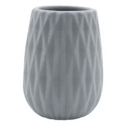 BICCHIERE PORTA SPAZZOLINI COLORE GRIGIO LAVORATO ACCESSORI ARREDO BAGNO 79951