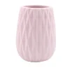 BICCHIERE PORTA SPAZZOLINI COLORE ROSA LAVORATO ACCESSORI ARREDO DA BAGNO 79947
