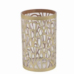 BICCHIERE PORTA SPAZZOLINI ACCESSORIO BAGNO ORO STILE CONTEMPORANEO ARREDO 59098