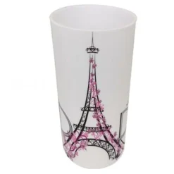 BICCHIERE PORTA SPAZZOLINO DECORATO SCRITTA PARIS ACCESSORI ARREDO BAGNO 87040