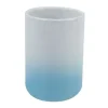 BICCHIERE PORTASPAZZOLINI DENTIFRICIO BIANCO AZZURRO ARREDO BAGNO ACCESSORI 59911