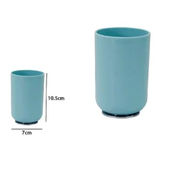 BICCHIERE PORTASPAZZOLINI DENTIFRICIO CELESTE SILVER ACCESORI ARREDO BAGNO 79888