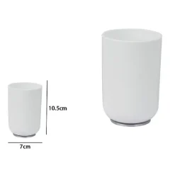 BICCHIERE PORTASPAZZOLINI DENTIFRICIO BIANCO SILVER ACCESSORI ARREDO BAGNO 79864