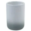 BICCHIERE PORTASPAZZOLINI DENTIFRICIO BIANCO GRIGIO ARREDO BAGNO ACCESSORI 59915