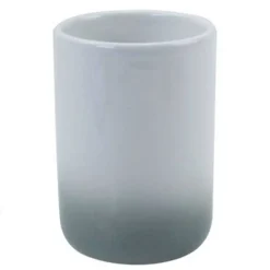 BICCHIERE PORTASPAZZOLINI DENTIFRICIO BIANCO GRIGIO ARREDO BAGNO ACCESSORI 59915