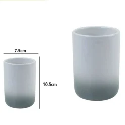 BICCHIERE PORTASPAZZOLINI DENTIFRICIO BIANCO GRIGIO ARREDO BAGNO ACCESSORI 59915