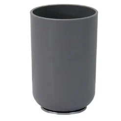 BICCHIERE PORTASPAZZOLINI DENTIFRICIO GRIGIO SILVER ACCESSORI ARREDO BAGNO 79894