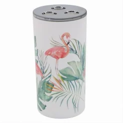 BICCHIERE PORTASPAZZOLINO 3 FORI FENICOTTERI IN PLASTICA ACCESSORIO BAGNO 69965