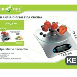 BILANCIA CUCINA DIGITALE TEKONE KE-5 5KG ALIMENTI RIPIANO VETRO PRECISIONE