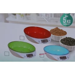 BILANCIA DA CUCINA DIGITALE PRECISIONE DA 1GR A 5KG CON RIPIANO COLORATO TARE