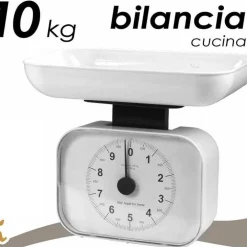 BILANCIA DA CUCINA MECCANICA ANALOGICA RETTANGOLARE 10 KG COLORI ASSORTITI