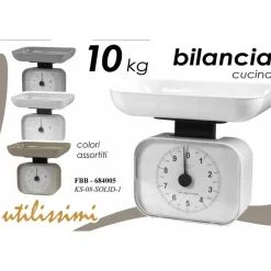 BILANCIA DA CUCINA MECCANICA ANALOGICA RETTANGOLARE 10 KG COLORI ASSORTITI